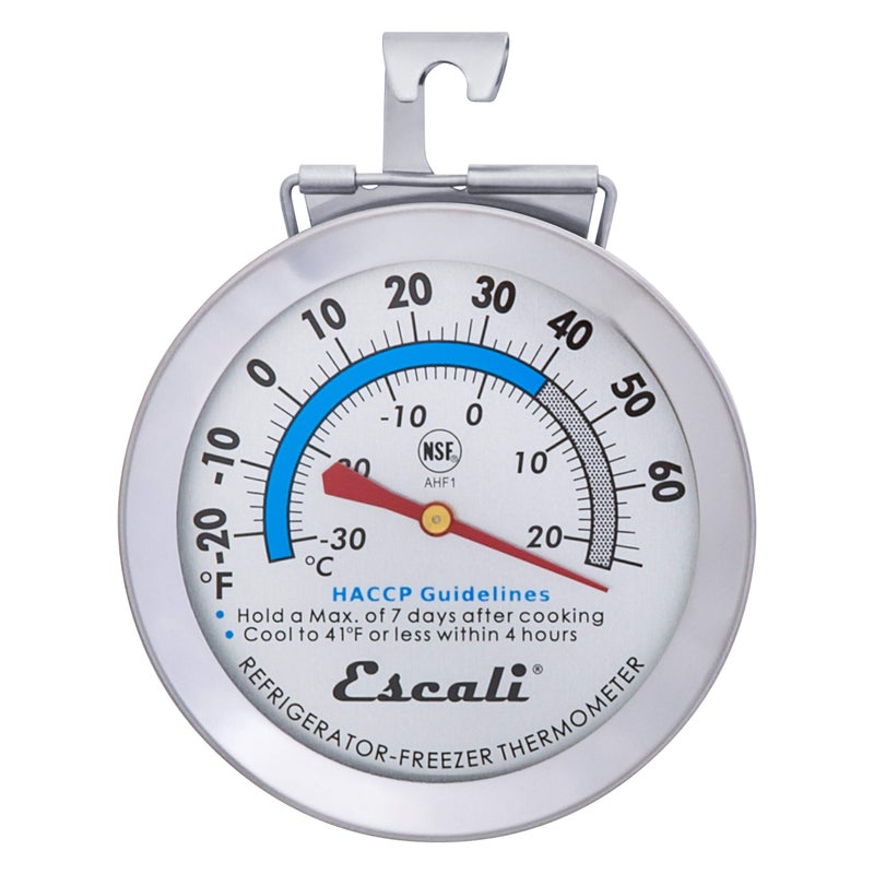 Escali AHF1 Stainless Steel Large Dial Refrigerator Freezer Thermometer for Hanging or Standing on a Fridge or Freezer HACCP Zones NSF Certified - Image 2